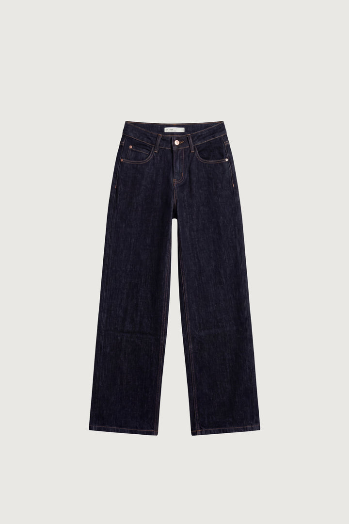 BASIC WASHED STRAIGHT JEAN in Indigo — alternate angle