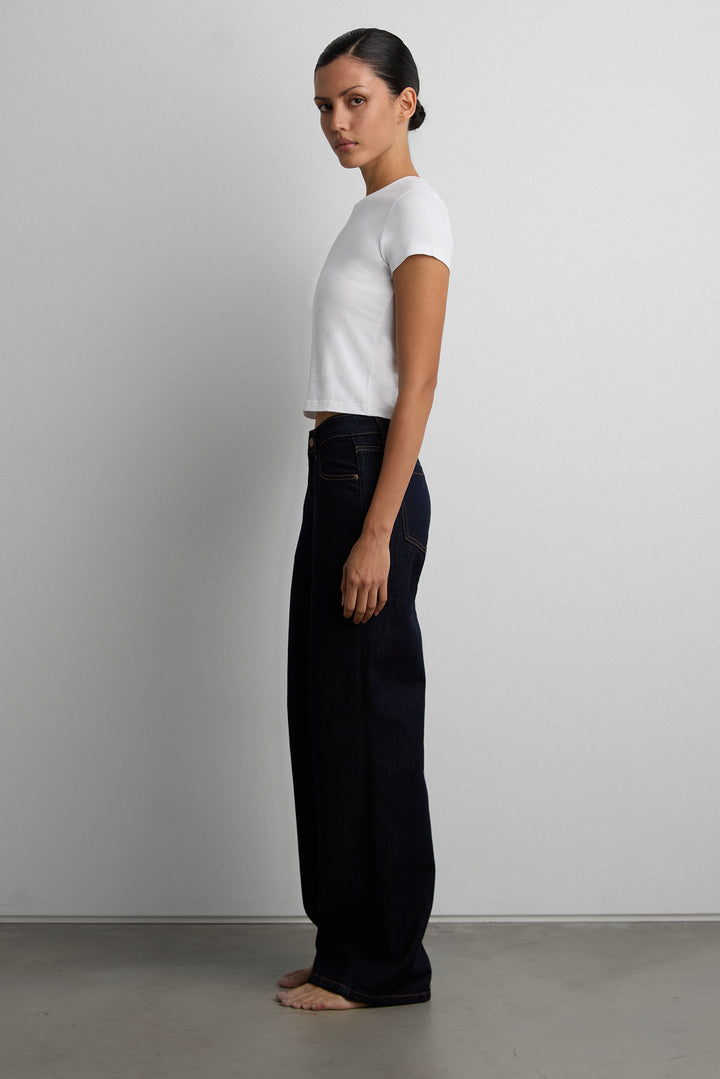 BASIC WASHED STRAIGHT JEAN in Indigo — alternate angle