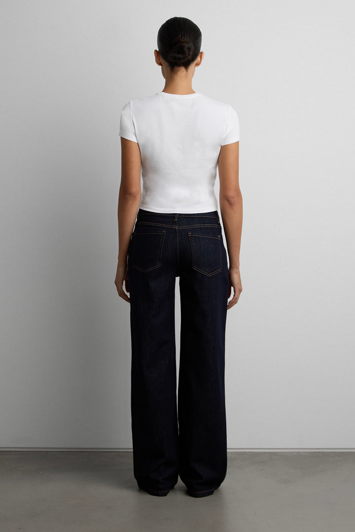 BASIC WASHED STRAIGHT JEAN in Indigo — alternate angle