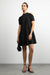 Short sleeve mockneck mini dress in black — main image