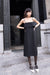 A-line tube midi dress in black — main image