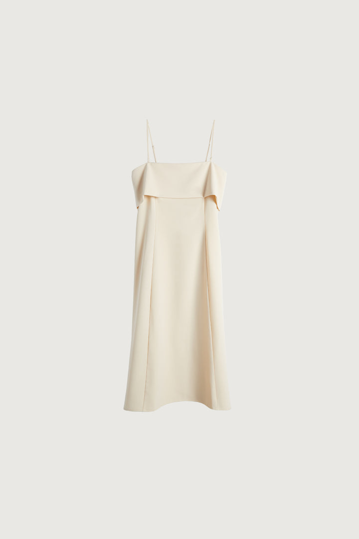 A-LINE TUBE MIDI DRESS in Oatmeal — alternate angle