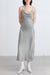 Cowl neck satin midi dress in limestone — main image