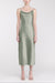 Cowl neck satin midi dress in seagrass — main image