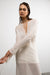 Reversible sheer rib-knit dress swim coverup in cream — main image
