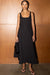 Square neck maxi dress in black — main image