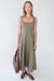 Square neck maxi dress in vetiver — main image