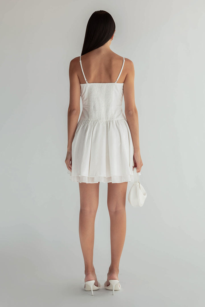 CORSET MINI DRESS in White — alternate angle