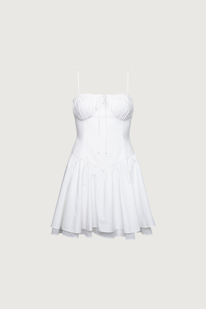 CORSET MINI DRESS in White — alternate angle