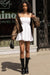 Bubble hem mini dress in white — main image