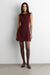 Sleeveless a-line mini dress in wine — main image