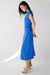 Sleeveless ruched waist midi dress in skydiver — main image