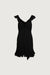 Ruffled trim chiffon mini dress in black — main image