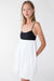 Contrast babydoll midi dress in black white — main image