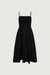 Smocked poplin midi dress in black — main image
