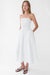 Smocked poplin midi dress in white — main image