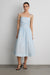 Cotton poplin square neck midi dress in ballad blue — main image