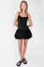 Drop waist bubble hem mini dress in black — main image