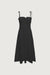 Shirred bodice midi dress in black — main image