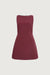 Boat neck mini dress with pockets in wine — main image