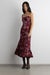 Floral print maxi dress in wine floral — main image