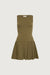 High neck mini dress in dark olive — main image