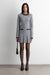 Contrast trim pleated mini dress in dark heather grey black — main image