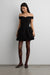 Off the shoulder corset mini dress in black — main image