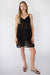 Sheer layered lace dress in black — main image
