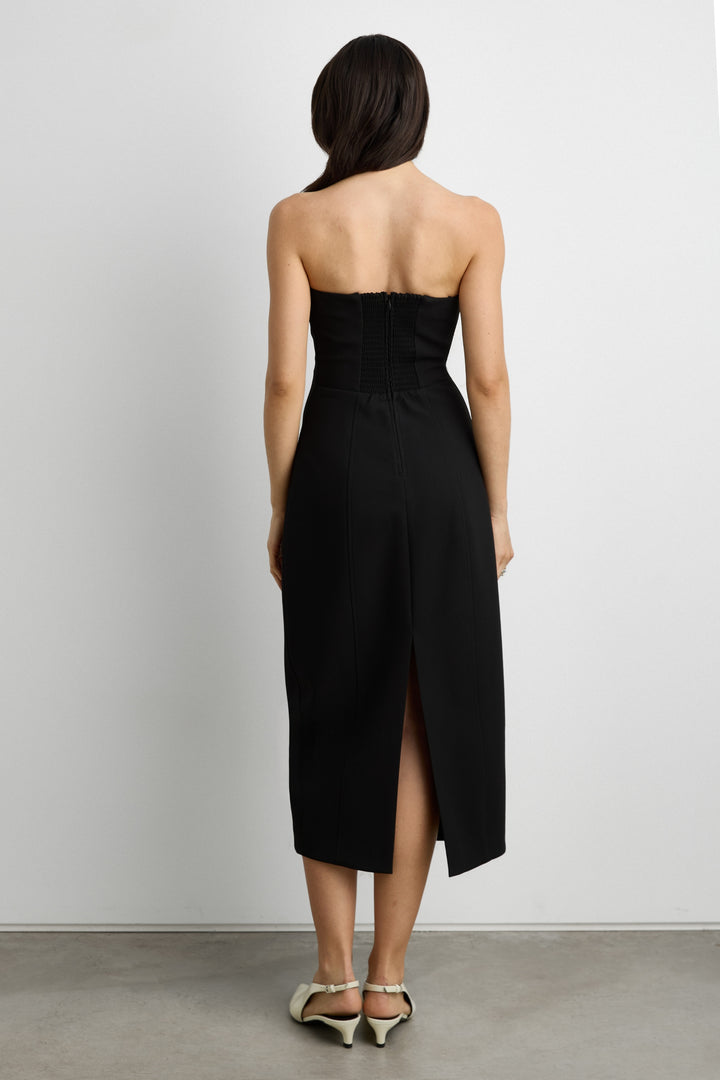 BARREL TUBE TOP DRESS in Black — alternate angle
