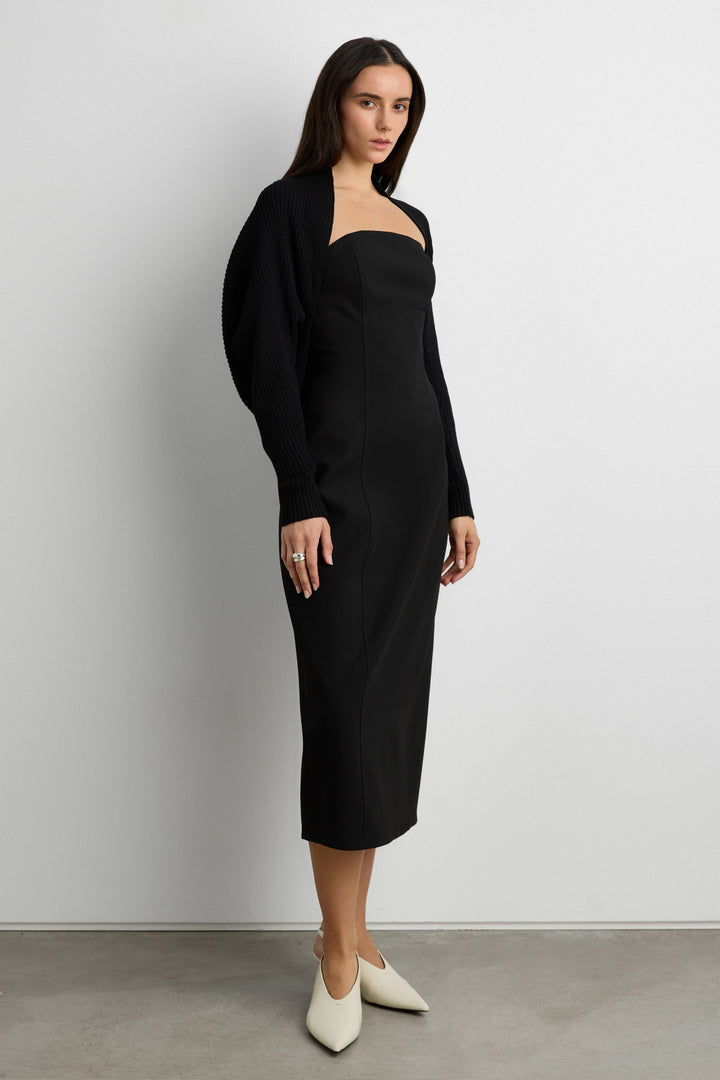 BARREL TUBE TOP DRESS in Black — alternate angle