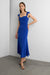 Sweetheart neckline corset midi dress in surf blue — main image
