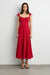 Sweetheart neckline corset midi dress in scarlet red — main image
