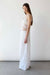 Macrame dress with long tassel overlay detail in beige — image