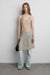 Crinkle effect layered mini dress with scarf in taupe grey — main image