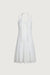 Crinkle effect layered mini dress with scarf in white — main image