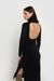 Turtleneck open back sweater dress in black — main image