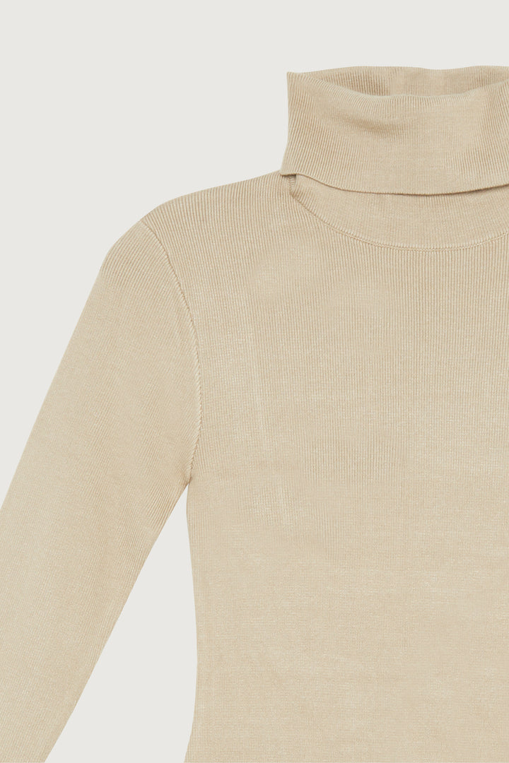 TURTLENECK OPEN BACK SWEATER DRESS in Winter Twig — alternate angle