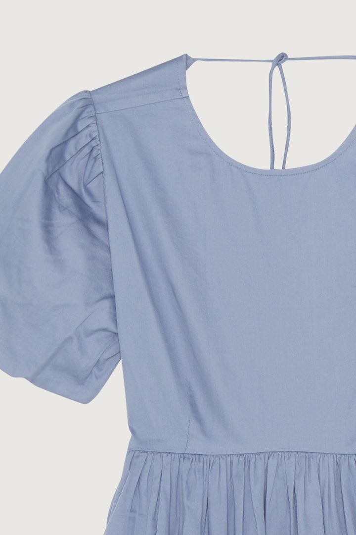 PUFF SLEEVE MINI DRESS in Tempest — alternate angle