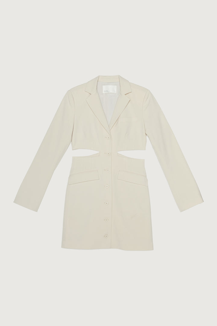 BLAZER CUT-OUT DRESS in Oatmeal — alternate angle