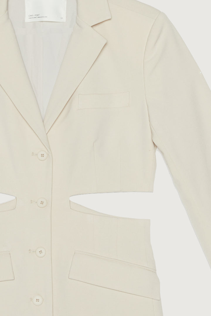 BLAZER CUT-OUT DRESS in Oatmeal — alternate angle