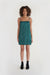 Sparkly pleated mini dress in seamoss shimmer — main image