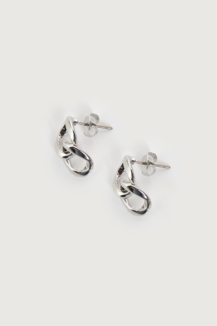 LINKED CHAIN DROP EARRING in Silver — alternate angle