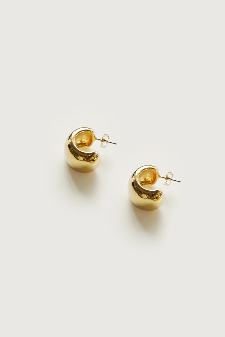 CHUNKY MINI HOOPS in Gold — alternate angle