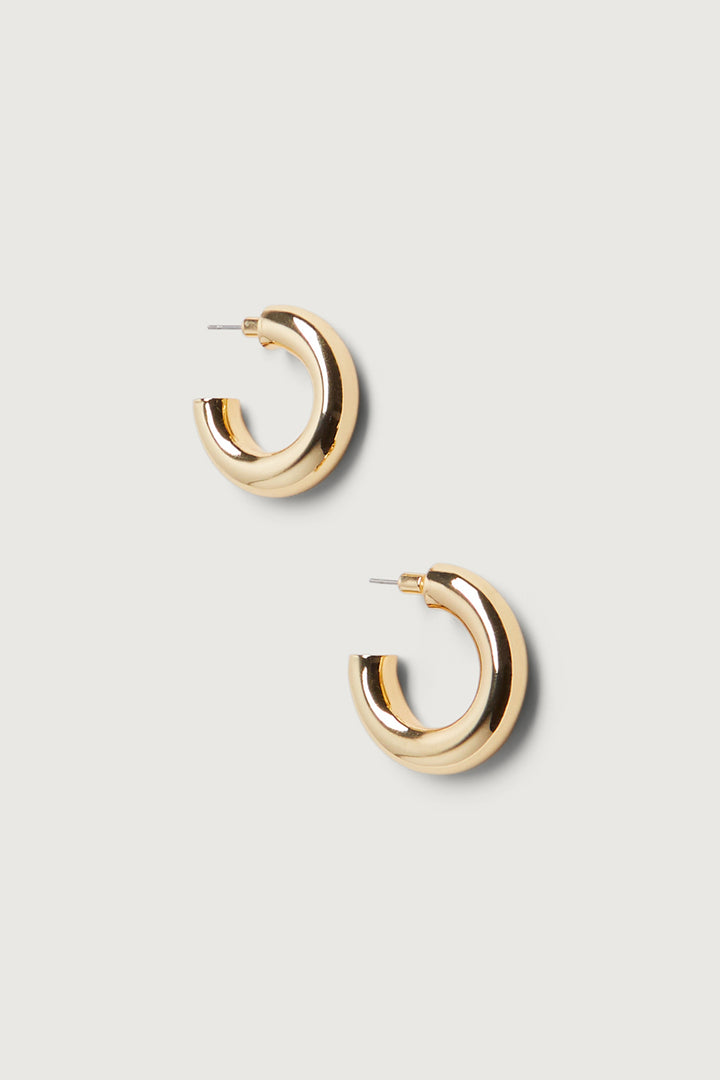 THICK HOOP EARRINGS in Gold — alternate angle