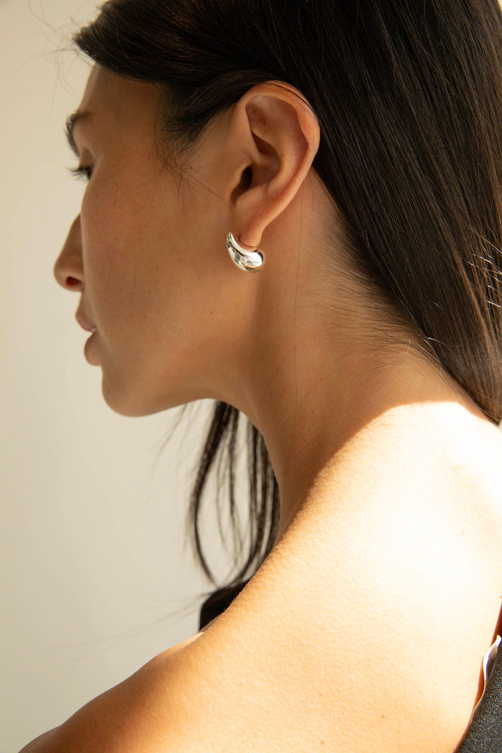 BUBBLE DROP EARRINGS in Silver — alternate angle