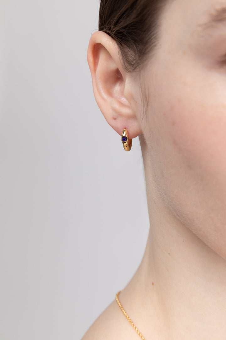 MOOD STONE EARRING in Gold — alternate angle
