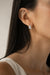 Inlaid zirconia hoop earrings in silver — main image