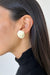 Fabric rose stud earring in ivory — main image