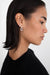 Zirconia link earring in silver — main image
